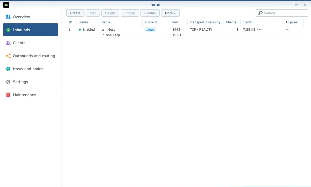3x-ui-SRM — capture d’écran 2