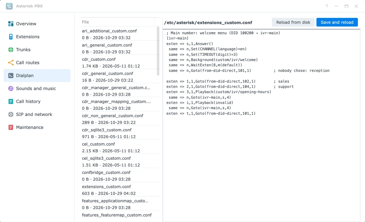 Asterisk PBX — capture d’écran 4