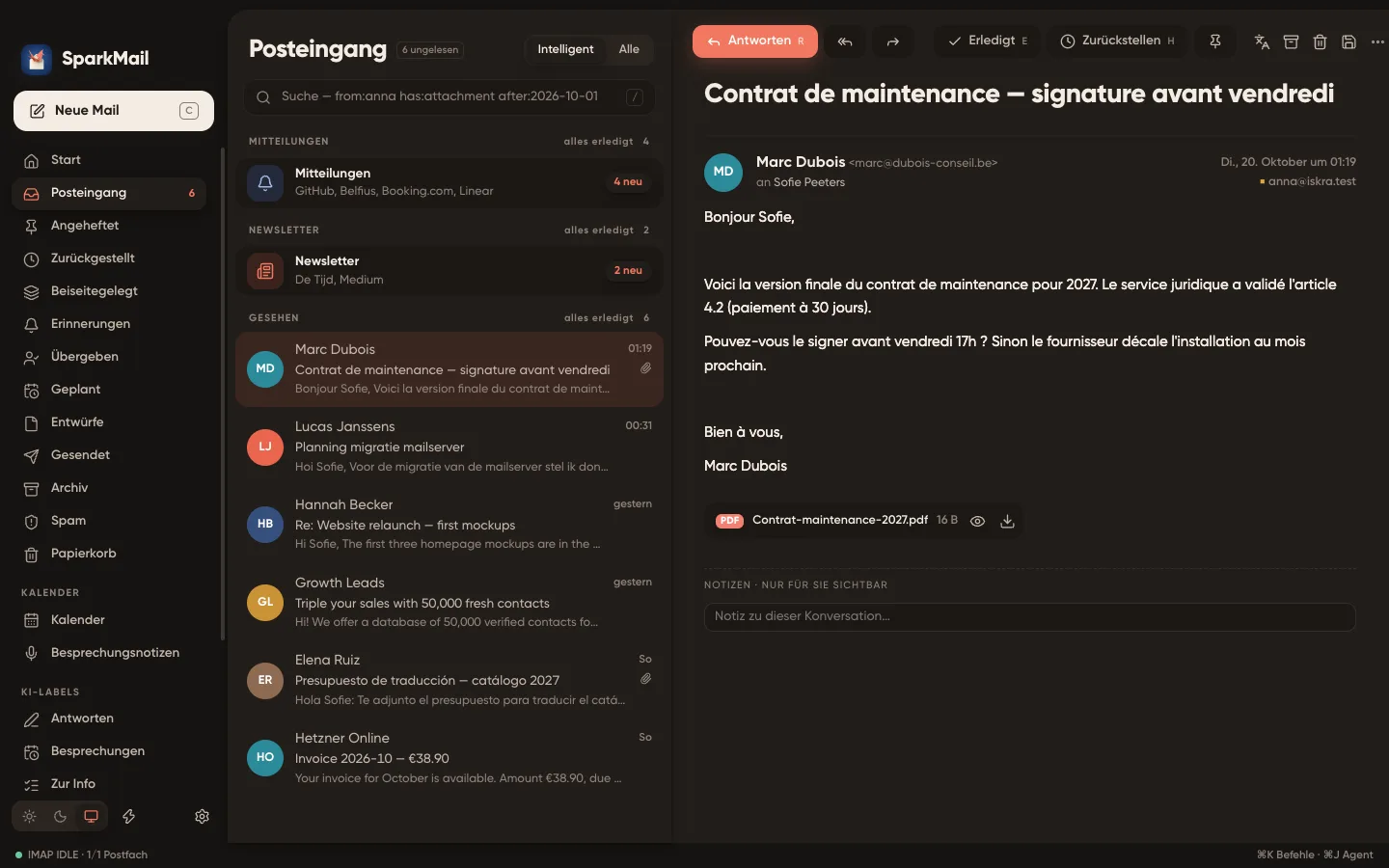 SparkMail — Bildschirmfoto 2