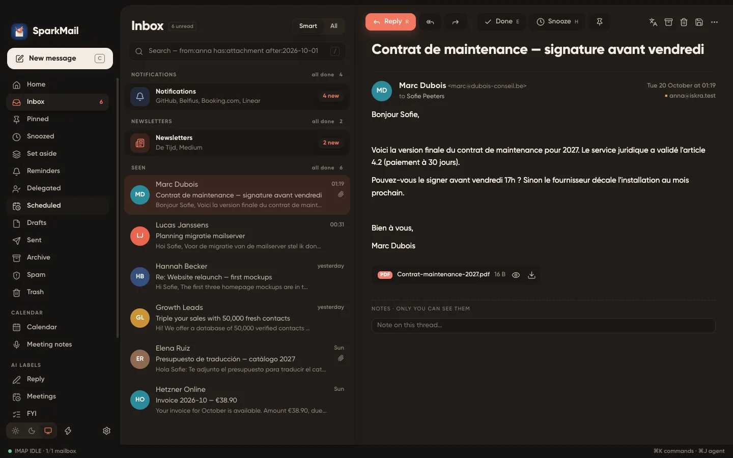 SparkMail — screenshot 2